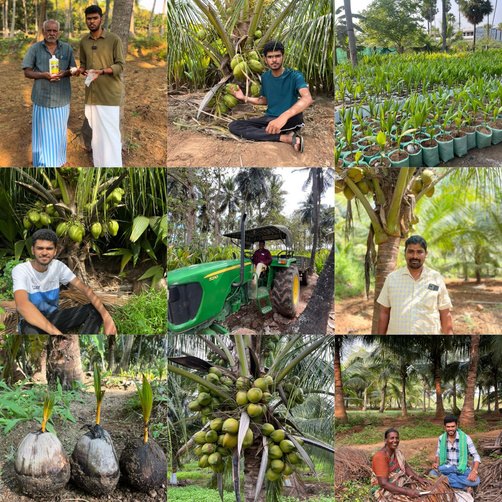 Friendly farmer at Anbu Coconut Farm